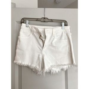 Joe’s white cutoff Jean shorts